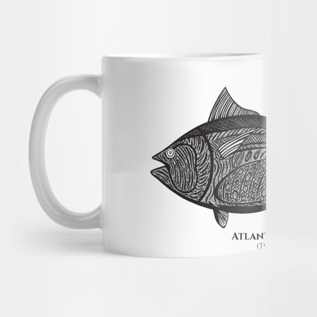 Bluefin Tuna with Common and Latin Names - fish design by Green Paladin